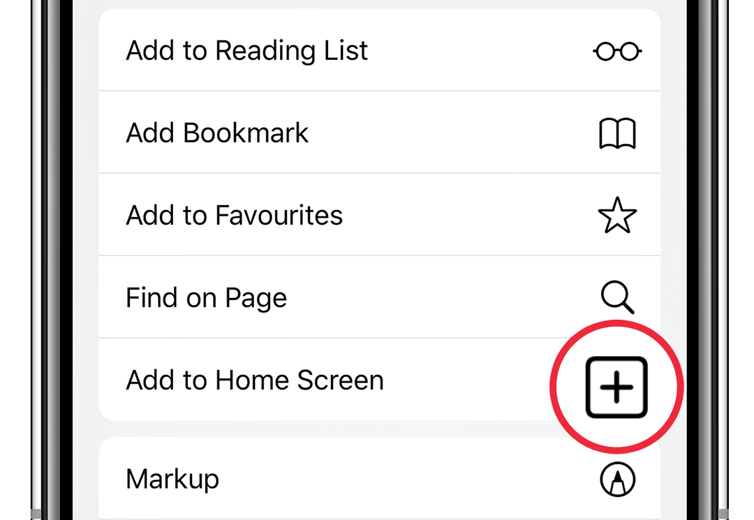 Add to Home Button